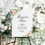 blush pink floral bridal shower mImosa bar sign<br><div class="desc">A floral design with beautiful blush pink watercolor spring flowers. The text and colors on this sign poster can be edited.</div>