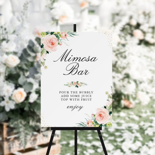 blush pink floral bridal shower mImosa bar sign (Creator Uploaded)