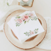 Blush pink floral bridal shower napkins