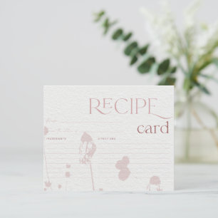 Blush Pink Floral Bridal Shower Recipe Card
