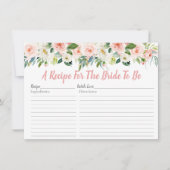 Blush Pink Floral Bridal Shower Recipe Cards (Front)