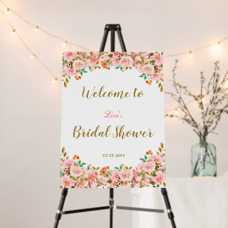 Blush Pink Floral Bridal Shower Welcome Sign