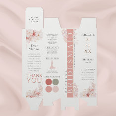 Blush Pink Floral Bridesmaid Details Wine Box at Zazzle
