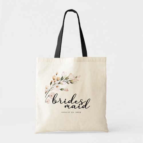 Blush Pink Floral Bridesmaid Tote Bag