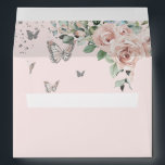 Blush Pink Floral Butterflies Quinceañera Birthday Envelope<br><div class="desc">Personalize these soft blush pink floral envelopes easily and quickly, simply click the Edit Using Design Tools button to further edit the text, change font styles and font colors. Featuring beautiful watercolor blush pink flowers and silver and pink butterflies. The butterflies are movable, resizable, multipliable and removable. Perfect for Quinceañera,...</div>