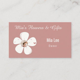 Blush Pink Floral | Custom Flower Shop | Rustic Business Card