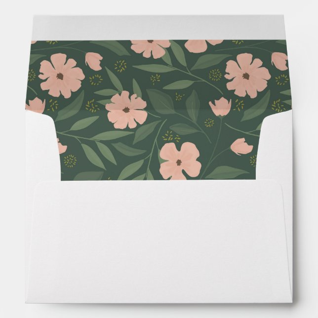 Blush Pink Floral Custom Invitation Envelope (Back (Bottom))