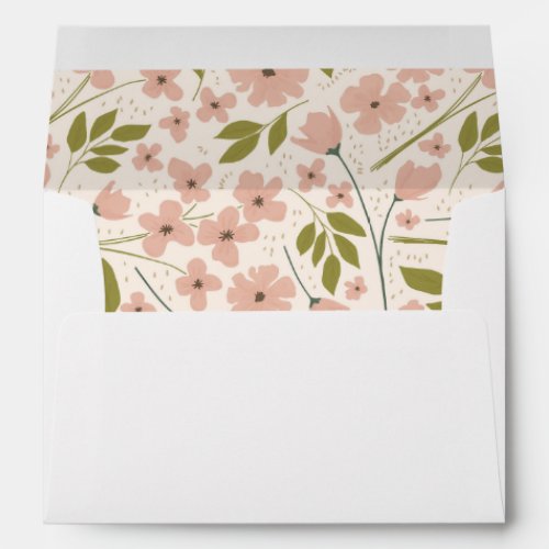 Blush Pink Floral Custom Invitation Envelope