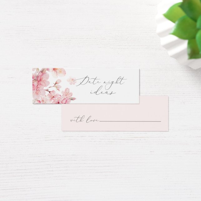 Blush pink floral date night ideas card (Desk)