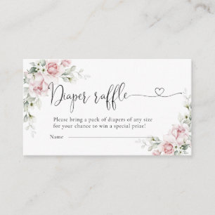 Blush Pink Floral Diaper Raffle Enclosure Card