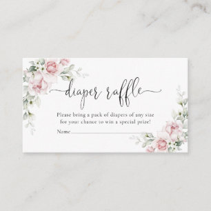 Blush Pink Floral Diaper Raffle Enclosure Card