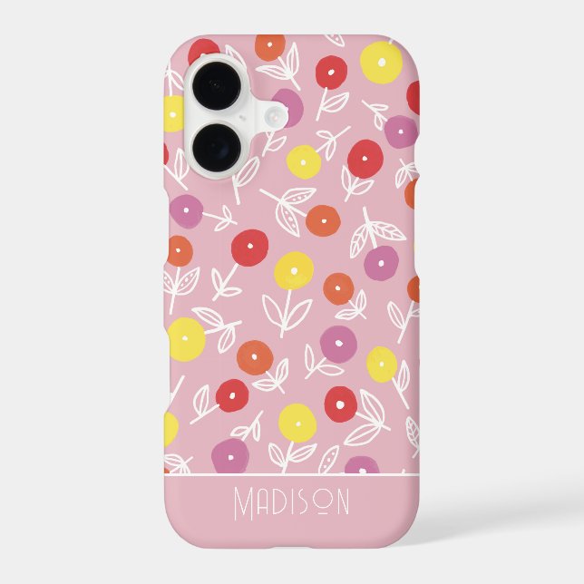 Blush pink floral ditsy pattern iPhone case (Back)