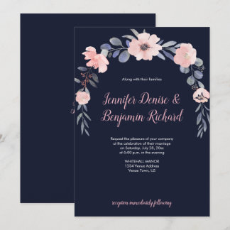 Blush Pink Floral Drop Wedding | Invitation
