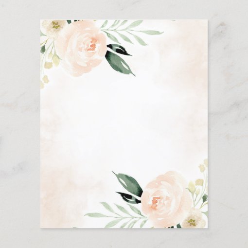 Blush Pink Floral Elegant Champagne Wedding Menu | Zazzle