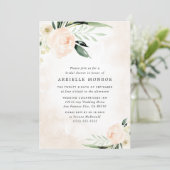 Blush Pink Floral Elegant Garden Bridal Shower Invitation (Standing Front)
