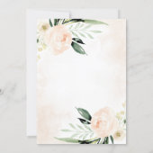 Blush Pink Floral Elegant Garden Bridal Shower Invitation (Back)