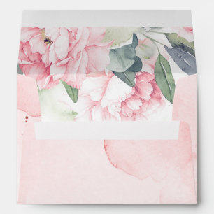 Blush Pink Floral Elegant Vintage Envelope