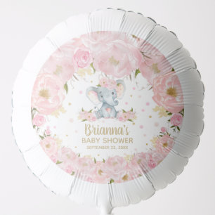Blush Pink Floral Elephant Baby Shower Birthday Balloon