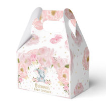 Blush Pink Floral Elephant Baby Shower Birthday  Favor Boxes