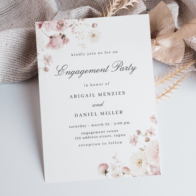 Blush Pink Floral Engagement Party Invitation (Creator Uploaded)
