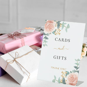 Blush pink floral eucalyptus cards gifts sign