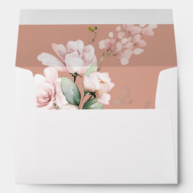 Blush Pink Floral & Eucalyptus Envelope 3 Pink (Back (Bottom))