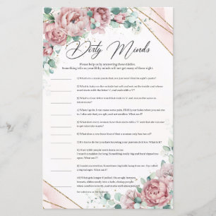 Blush pink floral eucalyptus gold Dirty Minds