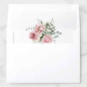 Blush Pink Floral Eucalyptus Wedding Envelope Liner
