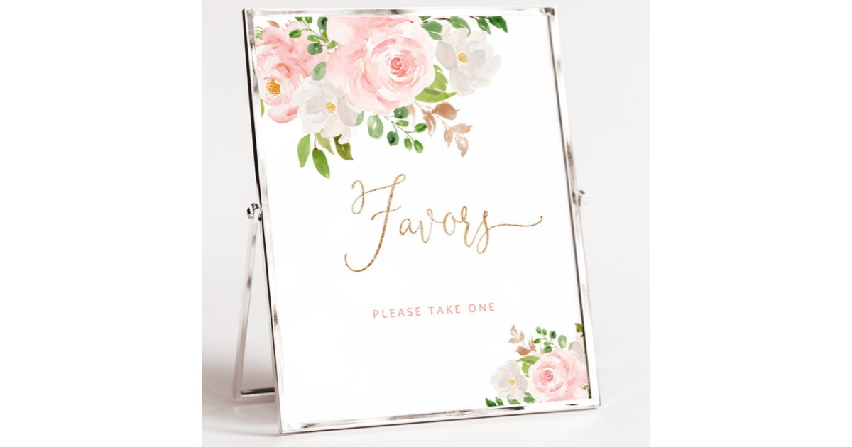 Blush pink floral Favors Poster | Zazzle