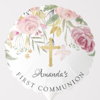 Blush Pink Floral First Communion