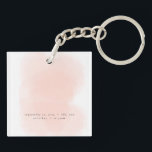 blush pink floral foliage baby announcement keychain<br><div class="desc">Introducing photo blush pink floral birth announcement. Beautiful watercolour floral and elegant script text. Part of a collection.</div>