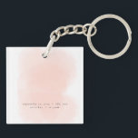blush pink floral foliage baby announcement keychain<br><div class="desc">Introducing photo blush pink floral birth announcement. Beautiful watercolour floral and elegant script text. Part of a collection.</div>