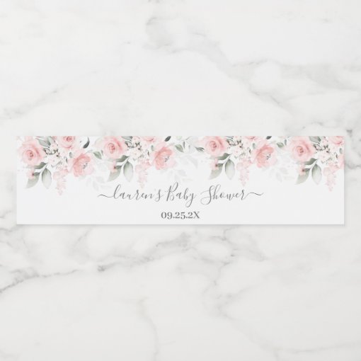 Blush Pink Floral Food and Beverage Label Set Zazzle
