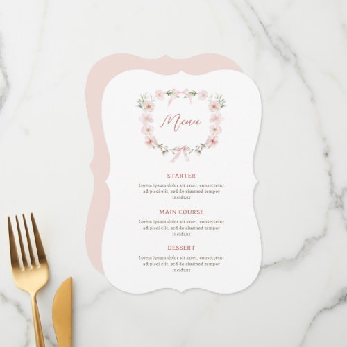 Blush Pink Floral Frame Menu