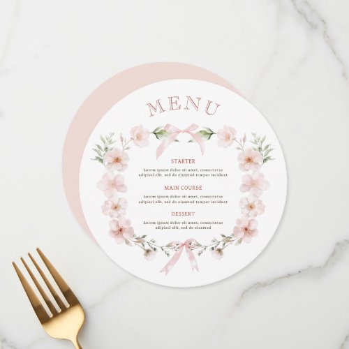 Blush Pink Floral Frame Round