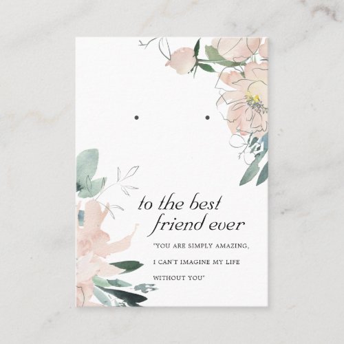 BLUSH PINK FLORAL FRIEND EARRING DISPLAY CARD