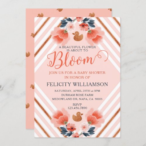 Blush Pink Floral Garden Baby Shower Invitation