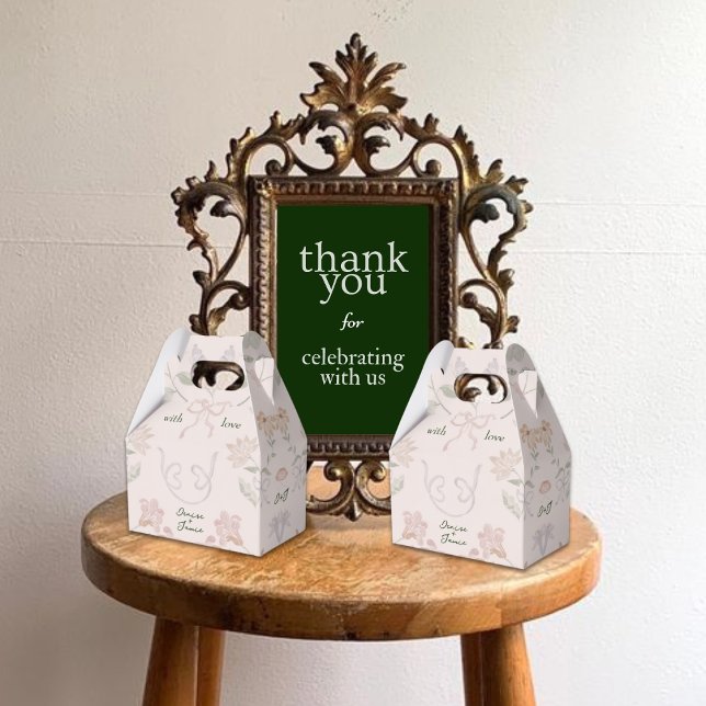 Blush Pink Floral Garden Wedding With Love Gift Favor Boxes (Creator Uploaded)