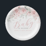 Blush Pink Floral Girl Baby in Bloom Paper Plates<br><div class="desc">Matching Collection in the Little Bayleigh Store!</div>