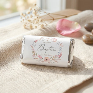 Blush Pink Floral Girl Baptism Chocolate Hershey's Miniatures