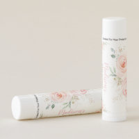 Blush Pink Floral Gold Bridal Baby Shower Favor  Lip Balm