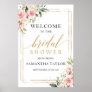 Blush pink floral gold bridal shower welcome sign