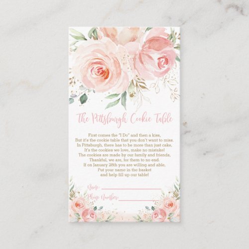 Blush Pink Floral Gold Enclosure Card