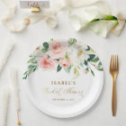 Blush Pink Floral Gold Personalized Bridal Shower