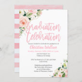 Blush Pink Floral Graduation Invitations (Front/Back)