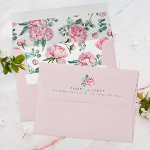 Blush Pink Floral Greenery Baby in Bloom Baby Show Envelope