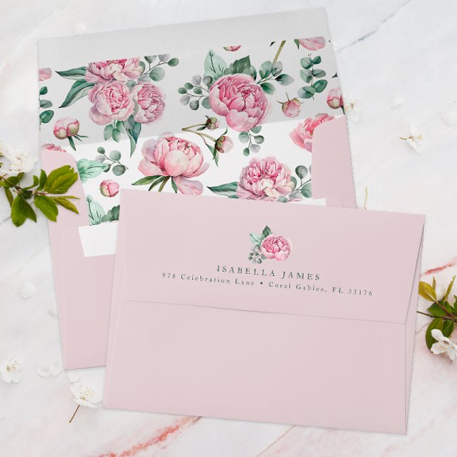 Blush Pink Floral Greenery Baby in Bloom Baby Show Envelope (Blush Pink Envelope )