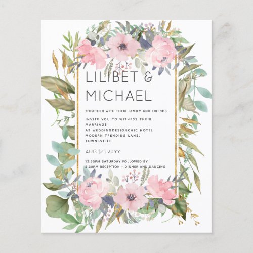 Blush Pink Floral Greenery Boho Wedding