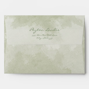 Blush Pink Floral Greenery Sage Green Wedding Envelope