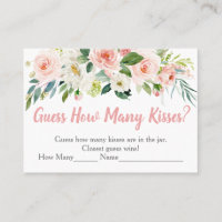 Blush Pink Floral Guess How Many Kisses Game